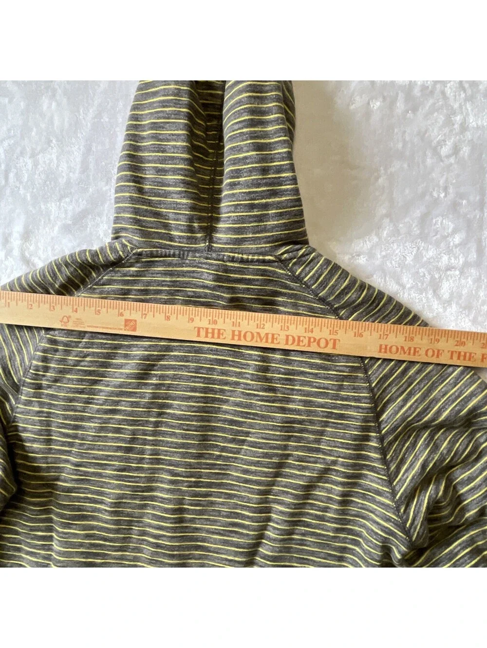 North Face Cozy Men’s Charcoal Yellow Striped Zippered Hoodie With Pockets Med